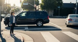 California pedestrian crosswalk accident with blocked visibility