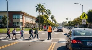 California school zone accident near crosswalk
