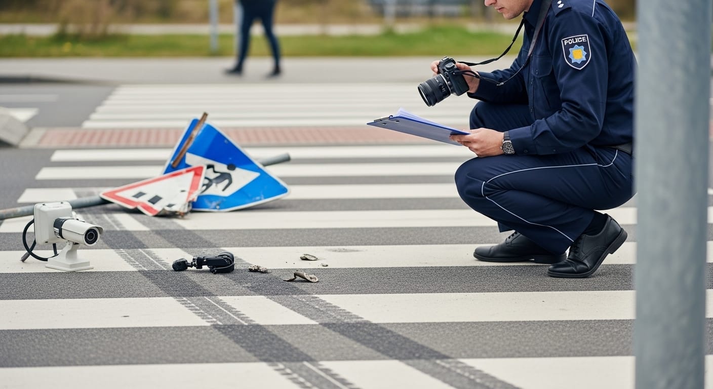 Evidence after California pedestrian crosswalk accident