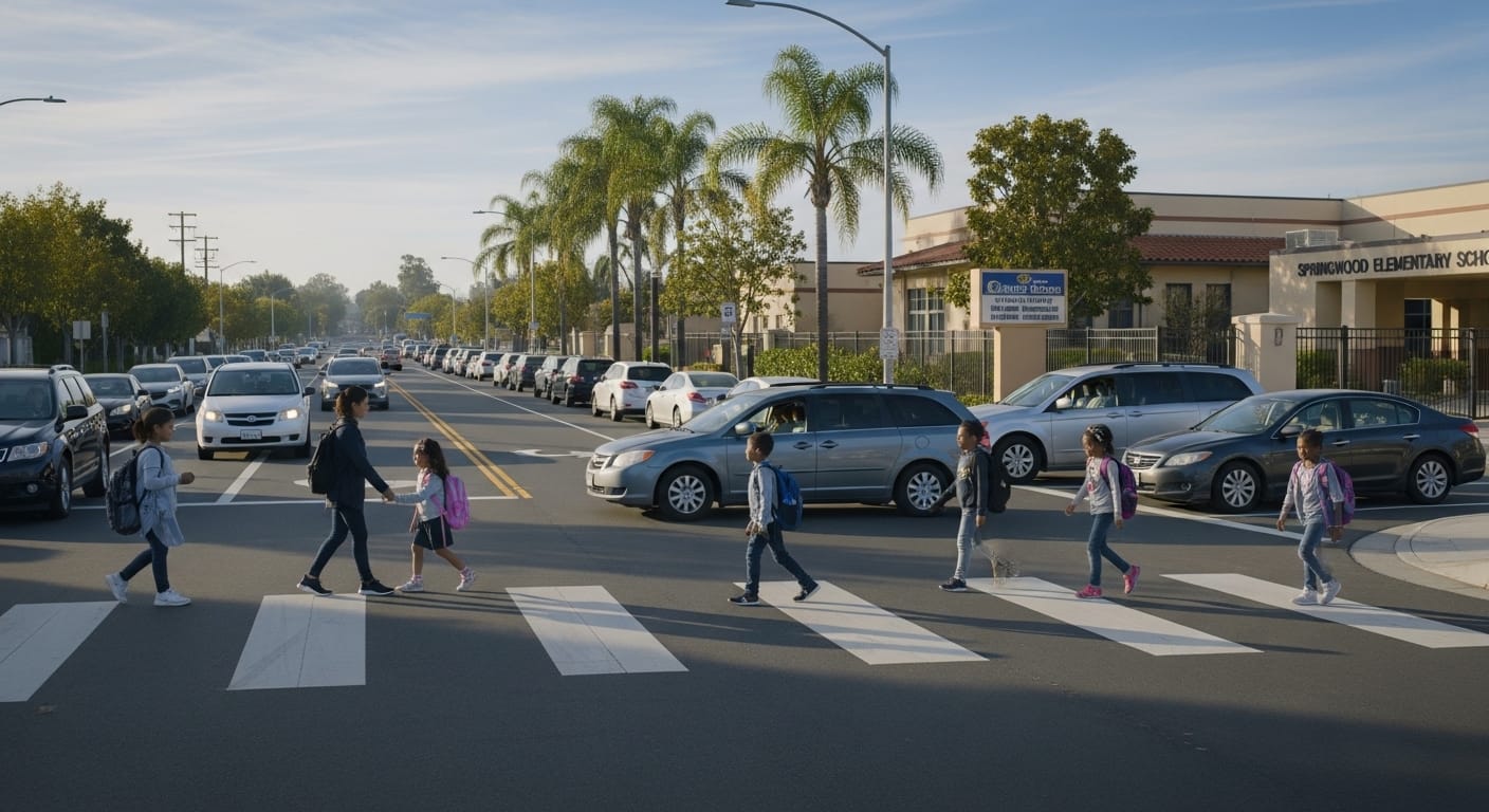 Unsafe school drop off accident risk in California