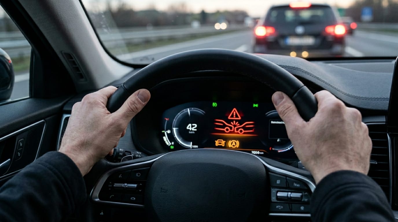 Automatic emergency braking warning system before a crash